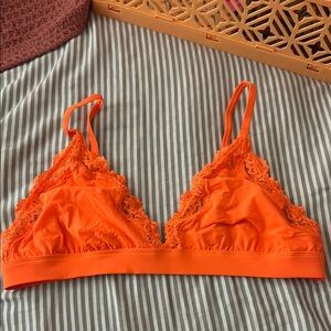 SKIMS Orange Triangle Bralette with Spaghetti Straps
